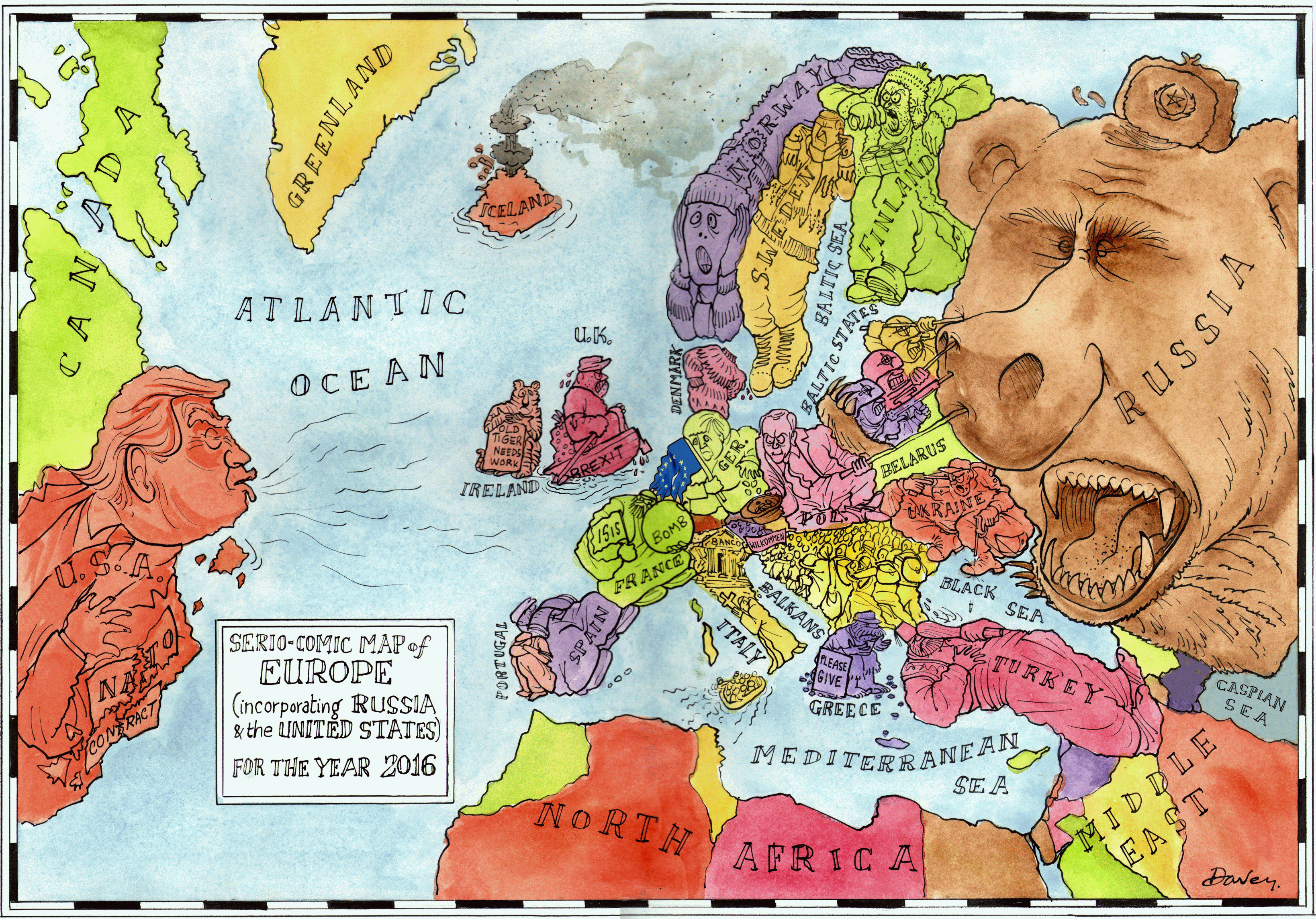Карты юмористические. Смешные карты. Сатирические карты Европы.